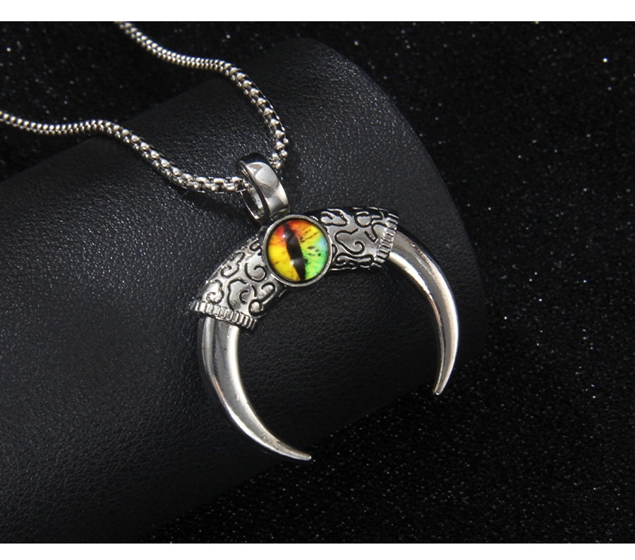 Hip-Hop Vintage Style Devil's Eye Horns 201 Stainless Steel Alloy Plating Unisex Pendant Necklace