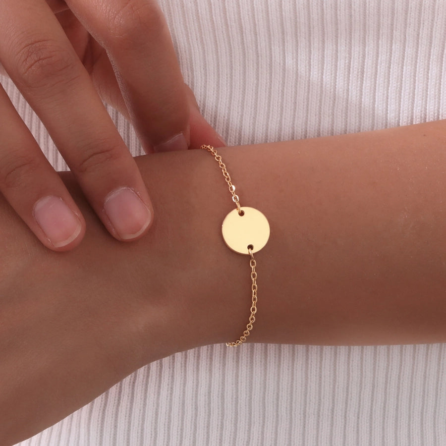 Vacation Classic Style Round 304 Stainless Steel 18K Gold Plated cable chain Bracelets In Bulk Stainless Steel Bracelets