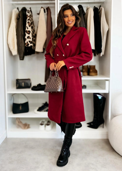 Women's Vacation Simple Style Solid Color Double Breasted Woolen Coat