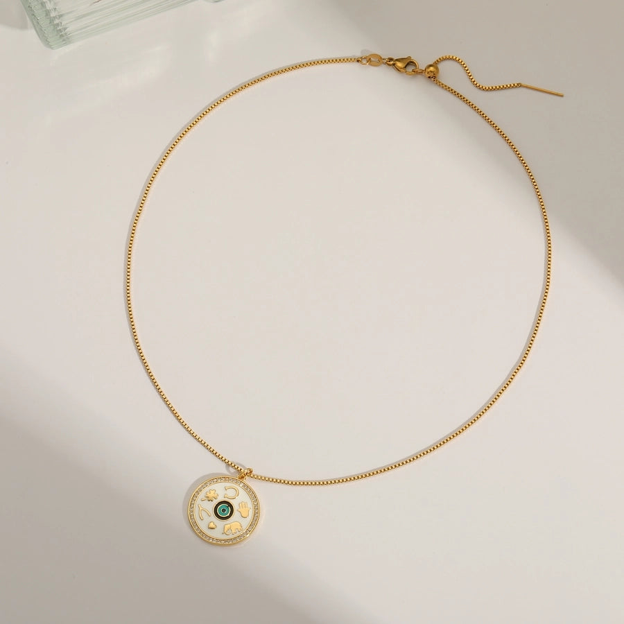 1 Piece Hole 1~1.9mm Copper 18K Gold Plated Heart Shape Polished Pendant Chain Jewelry Accessories