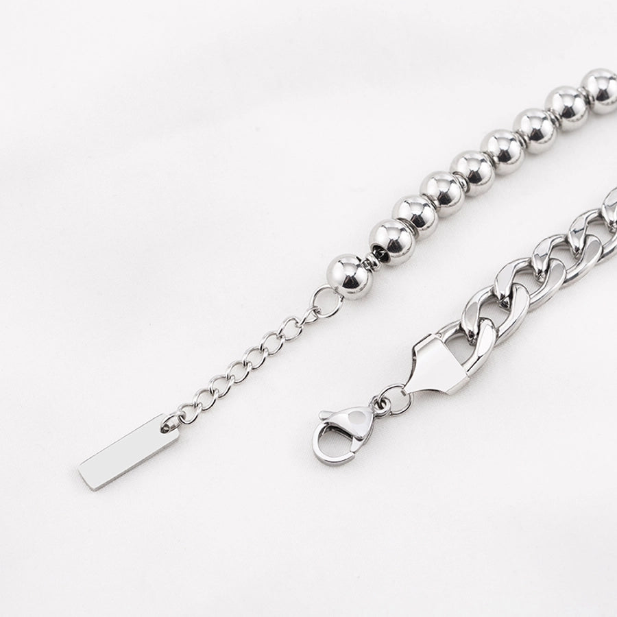 Hip-Hop Geometric Solid Color 304 Stainless Steel Beaded Shiny Metallic Patchwork Unisex Bracelets