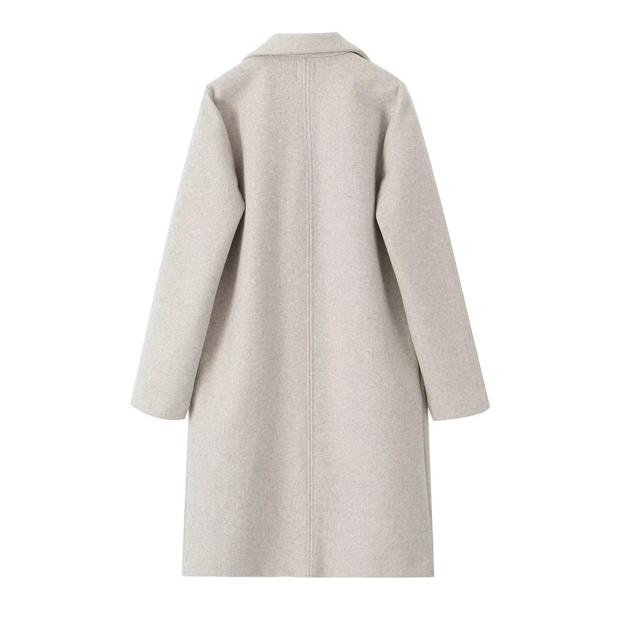 Women's Vacation Simple Style Solid Color Woolen Coat Woolen Coat