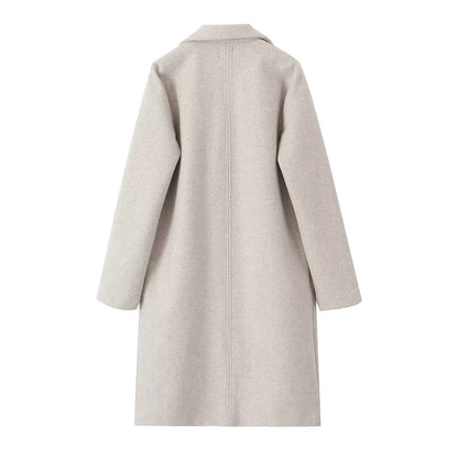 Women's Vacation Simple Style Solid Color Woolen Coat Woolen Coat