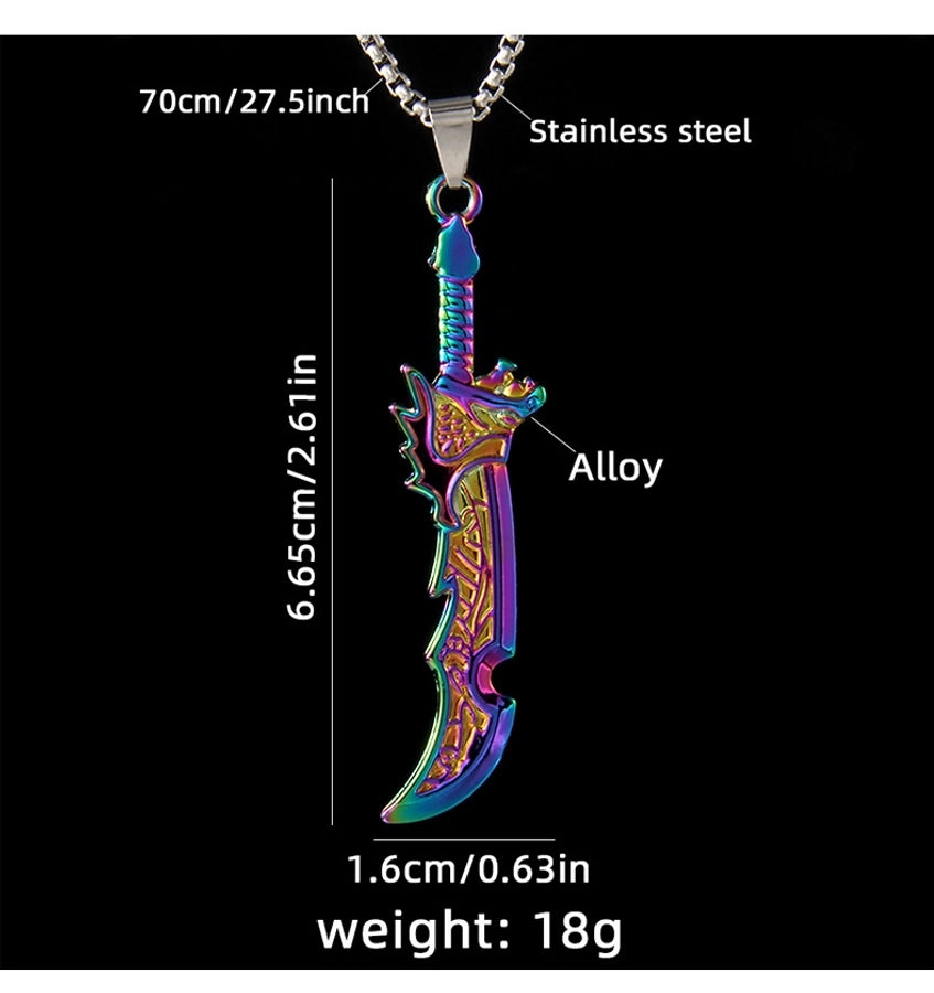 Hip-Hop Streetwear Broadsword 201 Stainless Steel Alloy Plating Unisex Pendant Necklace