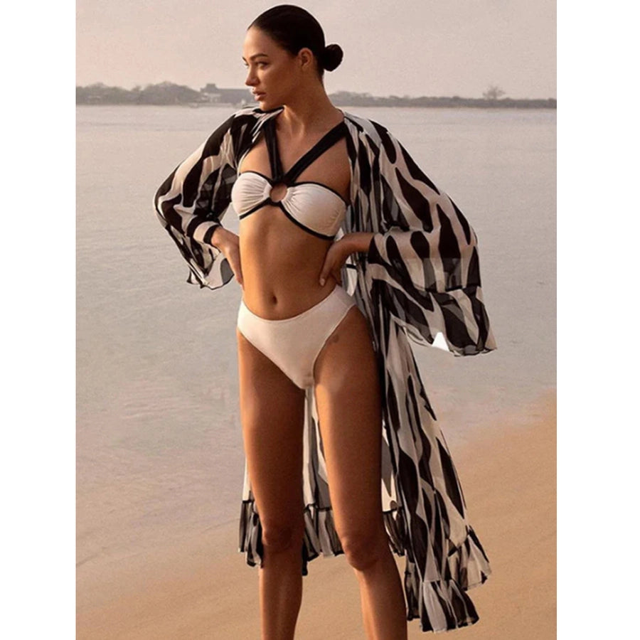 Women's Multicolor 2 Pieces Set Bikinis Swimwear