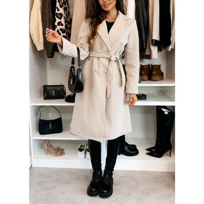 Women's Vacation Simple Style Solid Color Double Breasted Woolen Coat