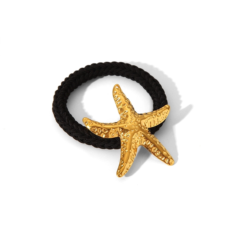 Women's IG Style French Style Beach Starfish 304 Stainless Steel Elastic Band Hair Tie