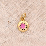 Pink Dripping Eight Awn Star Pendant (Gold) [9.5x7mm (Aperture: 3mm)]