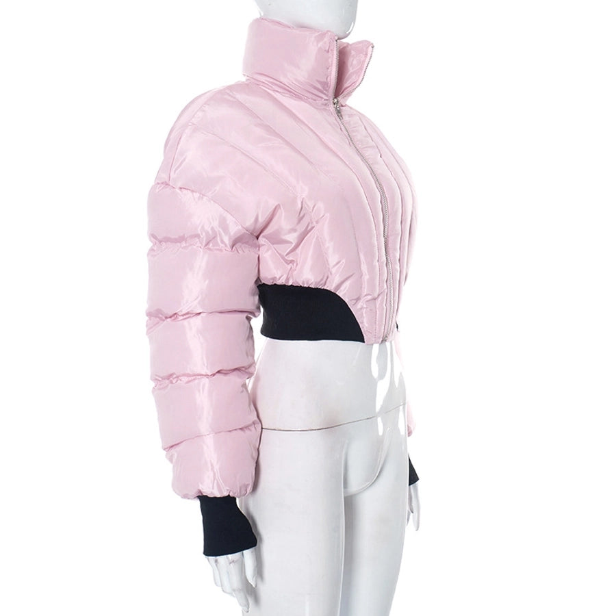 Women's Streetwear Solid Color Zipper Coat