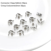 Bag buckle 4x 8mmmm positioning buckle 3mm white k color