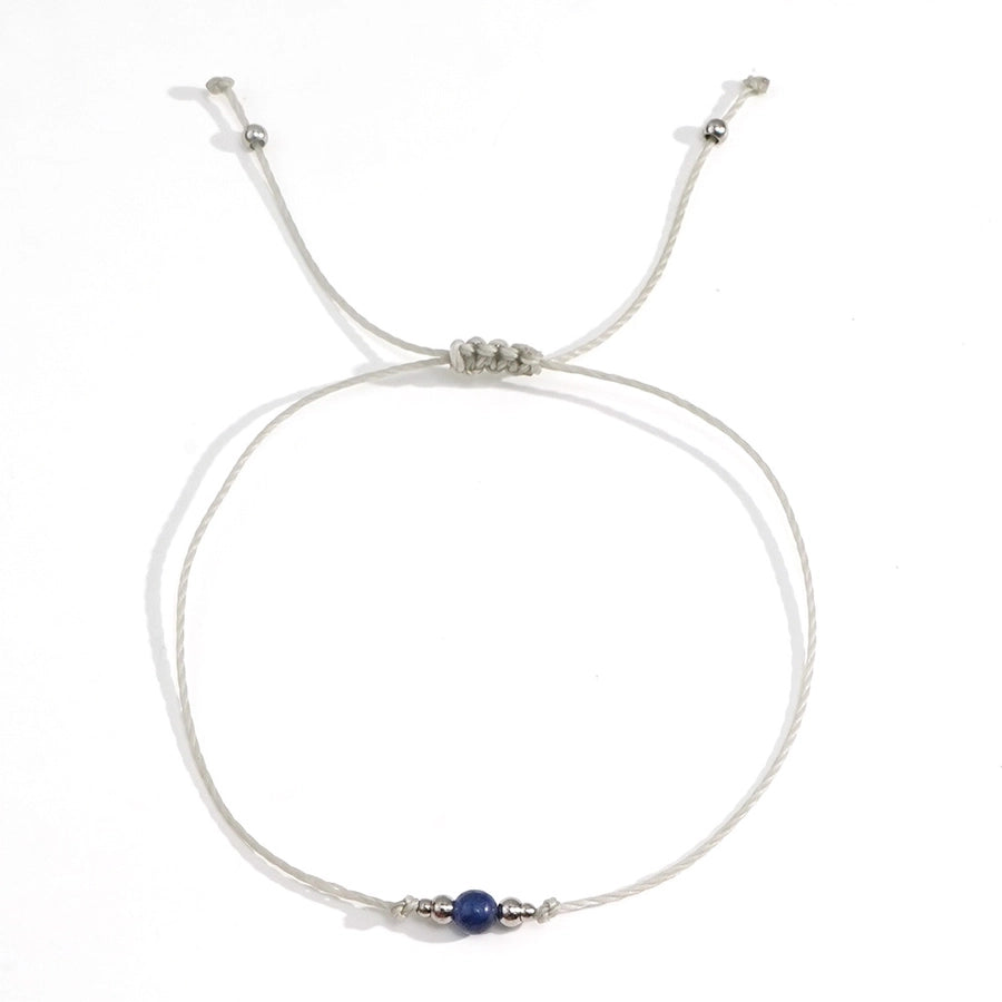 Bohemian Round 304 Stainless Steel natural stone Wax line  String Bracelets