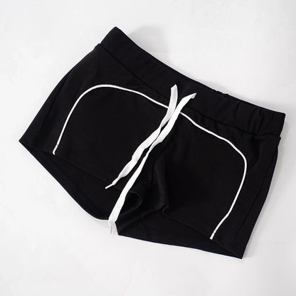 Daily Women's Streetwear Contrast Collar Spandex Polyester Twilled Satin Shorts Sets Shorts Sets