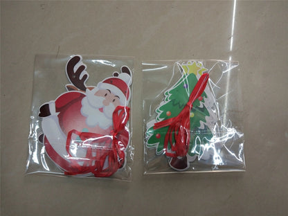 Christmas Paper Flag Christmas Window Hotel Scene Decoration Flag  Santa Claus Flag