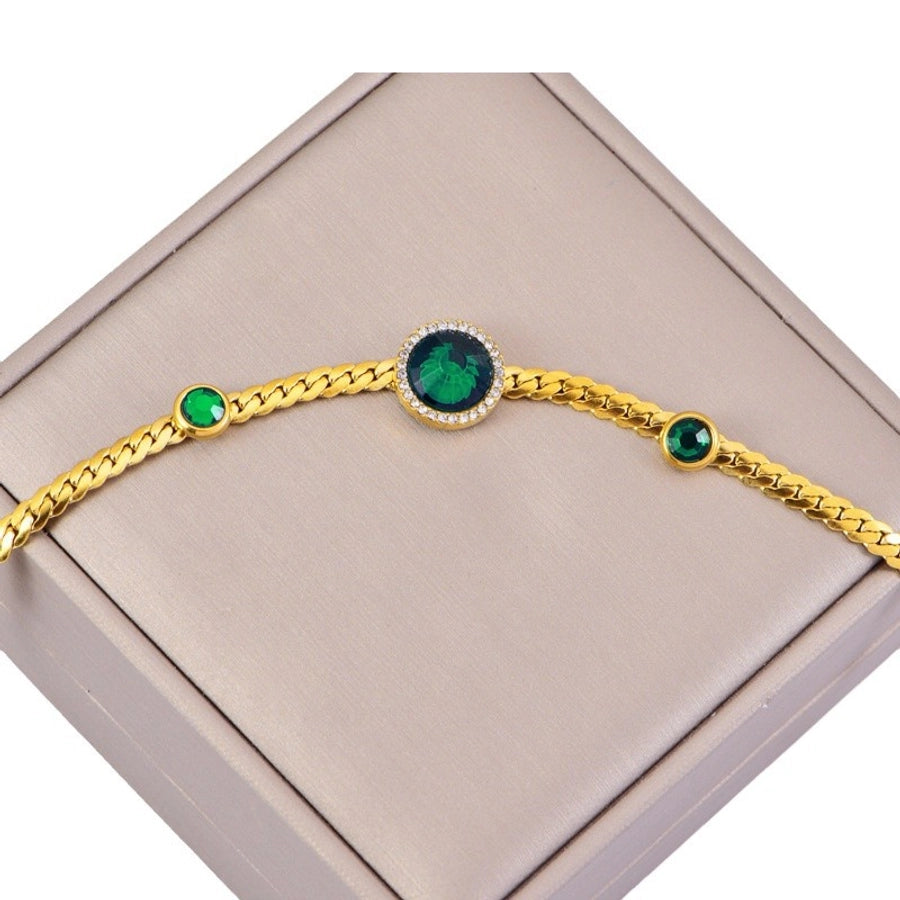 Classic Style Geometric 304 Stainless Steel Turquoise foxtail chain Bracelets In Bulk Stainless Steel Bracelets