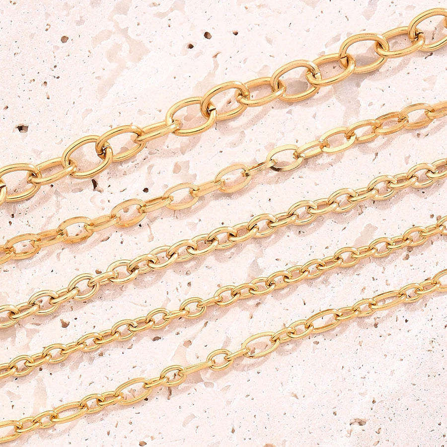 10 Strands/Package 5 Strands/Package 304 Stainless Steel 18K Gold Plated cable chain Polished Length: 170 50mm Length:230+50mm Length: 250mm Jewelry Accessories