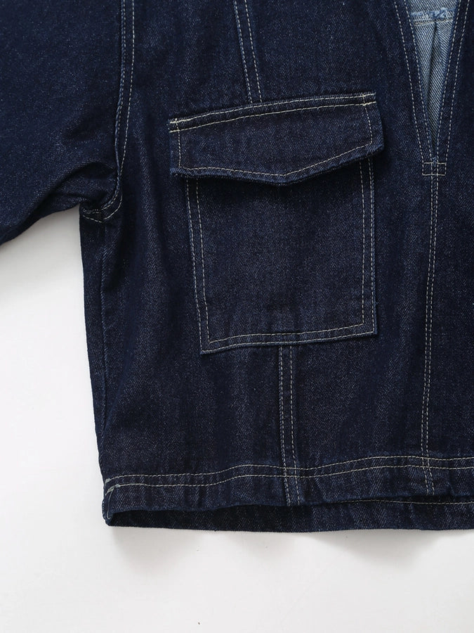 Daily Women's Simple Style Classic Style Solid Color Denim Pocket Skirt Sets Skirt Sets