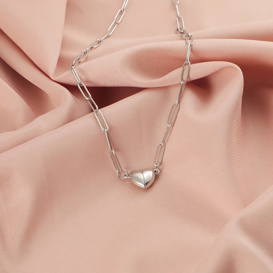 Jewelry IG Style Simple Style Heart Shape 304 Stainless Steel Plating Pendant Necklace
