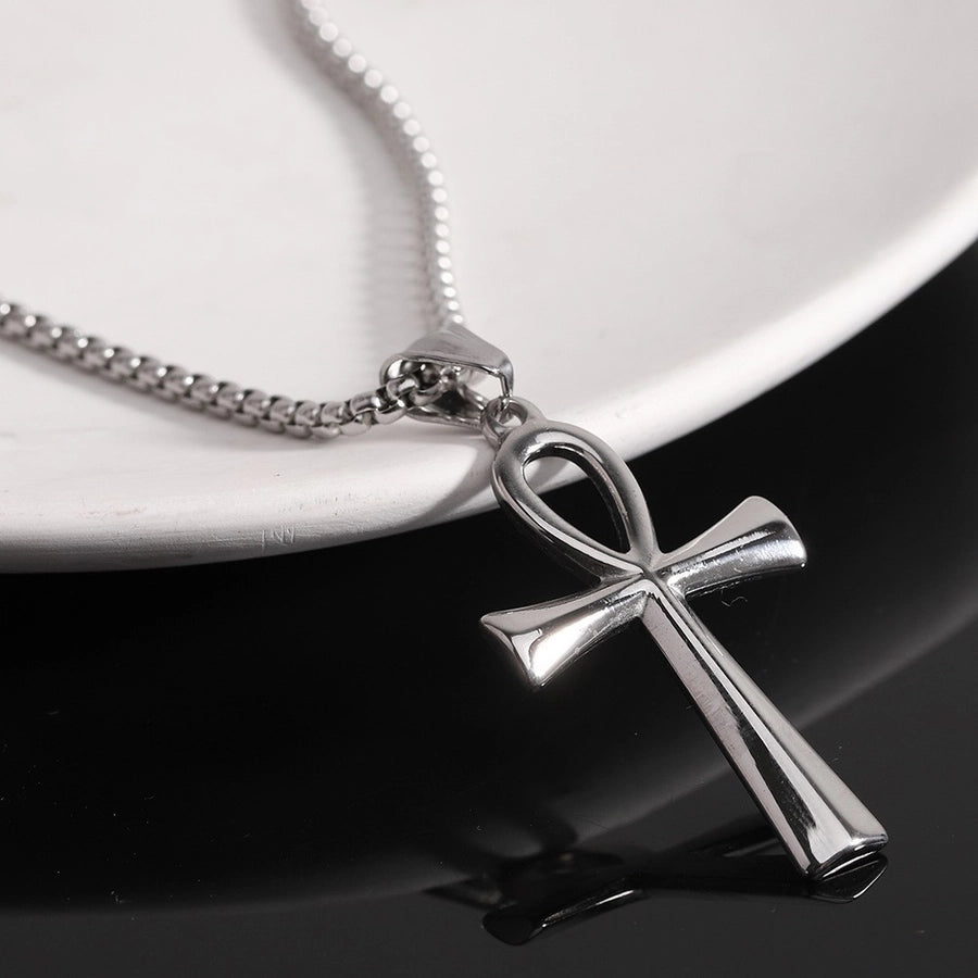 Simple Style Cross Alloy Belcher Chain Pendant Necklaces