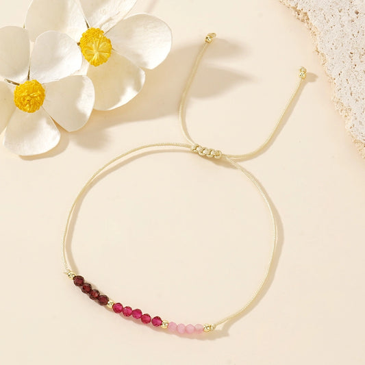 Bohemian Round natural stone Wax line Copper  String Bracelets