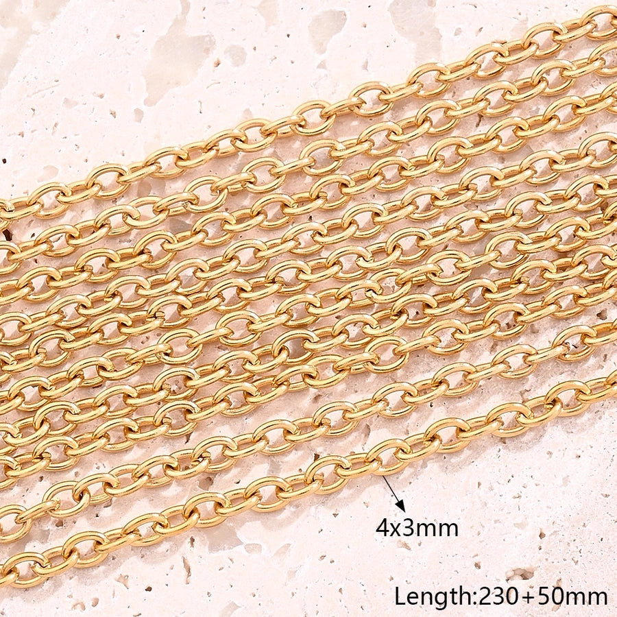 10 Strands/Package 5 Strands/Package 304 Stainless Steel 18K Gold Plated cable chain Polished Length: 170 50mm Length:230+50mm Length: 250mm Jewelry Accessories