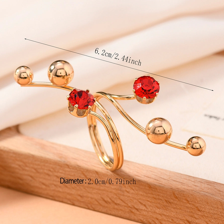 Elegant Streetwear Geometric Alloy Rhinestones Pearl Women's Rings