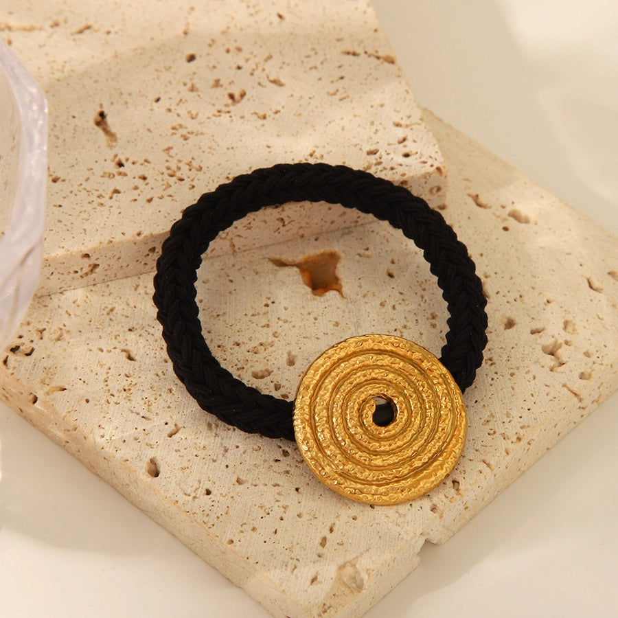 Women's Elegant Cute Circle 304 Stainless Steel Elastic Band Plating Hair Tie