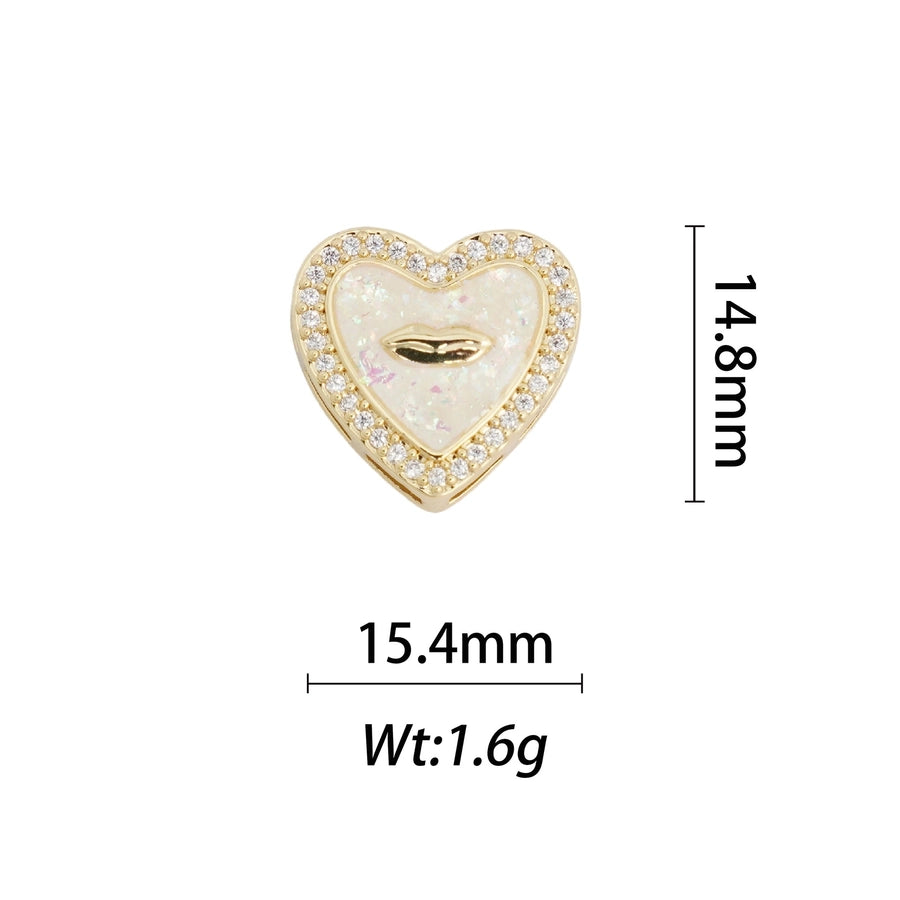 1 Piece Copper Geometric Letter Heart Shape