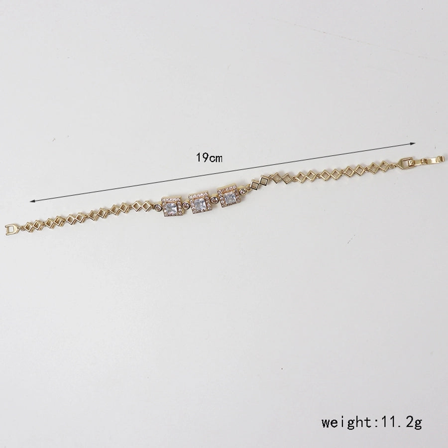 Copper  Heart Shape Flower Zircon Bracelets