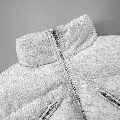Women's Streetwear Solid Color Zipper Coat cotton clothes