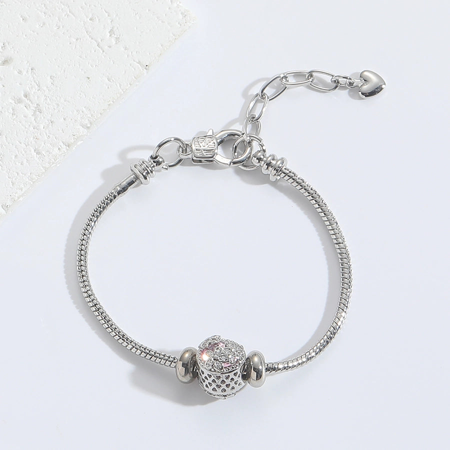 Jewelry Elegant Simple Style Commute Cross Copper Zircon White Gold Plated Bracelets