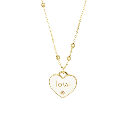 Jewelry IG Style Heart Shape Copper Enamel Pendant Necklace