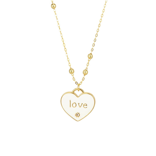 Jewelry IG Style Heart Shape Copper Enamel Pendant Necklace