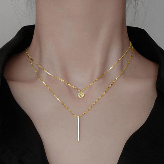 Original Design Lady Solid Color Geometric Mixed materials Paperclip Chain Pendant Necklaces