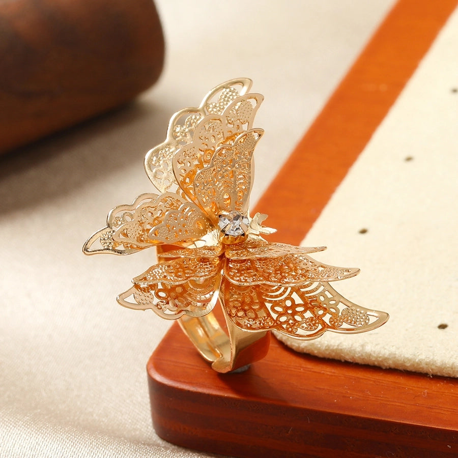 Cute Luxurious Butterfly Alloy Adults Rings