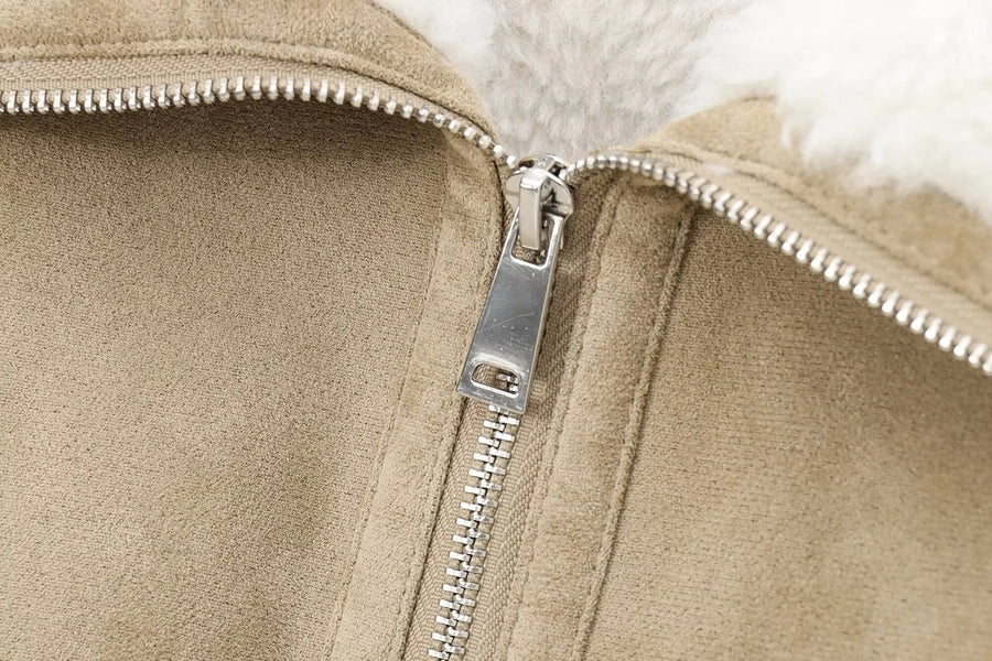 Women's Casual Solid Color Pocket Zipper Coat