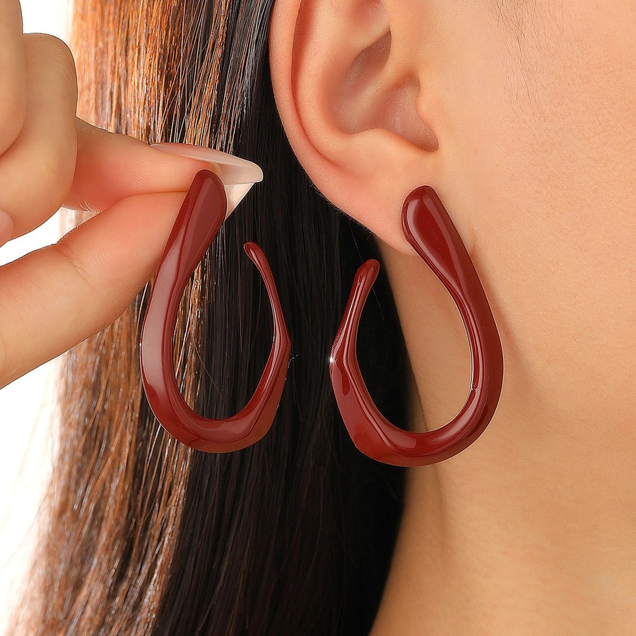 1 Pair Classic Style Geometric Plating Alloy Resin Iron Drop Earrings Ear Studs
