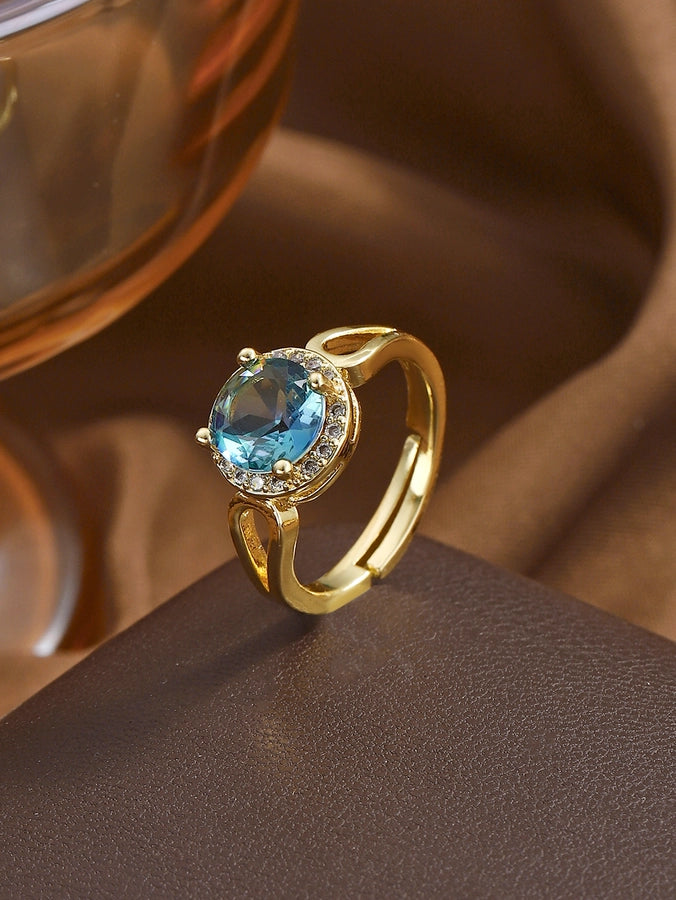 Copper Geometric Adjustable Ring