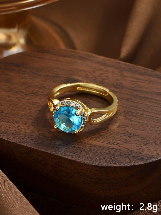 Copper Geometric Adjustable Ring