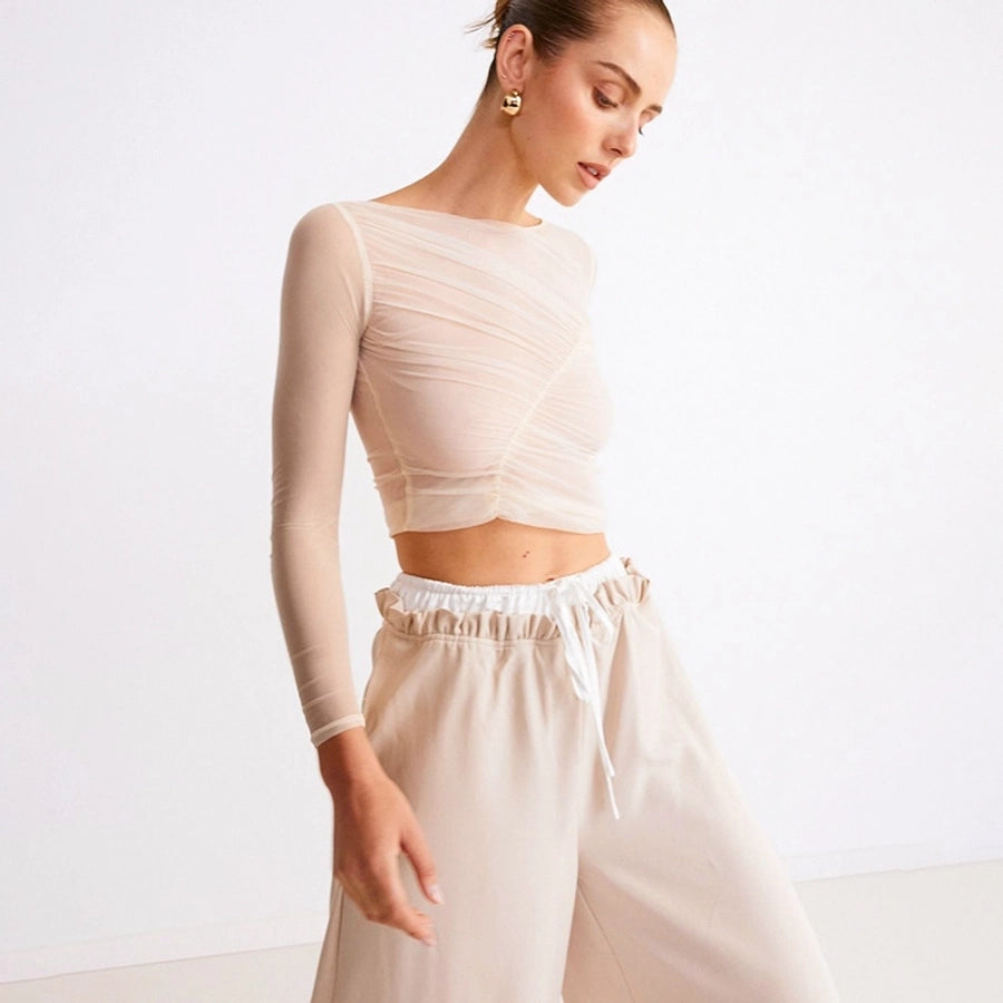 Women's T-shirt Long Sleeve Blouses Streetwear Solid Color