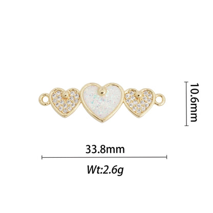 1 Piece Copper Geometric Letter Heart Shape