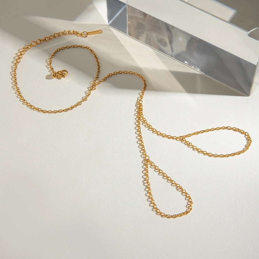 Simple Style Classic Style Geometric 304 Stainless Steel cable chain Bracelets In Bulk Stainless Steel Bracelets