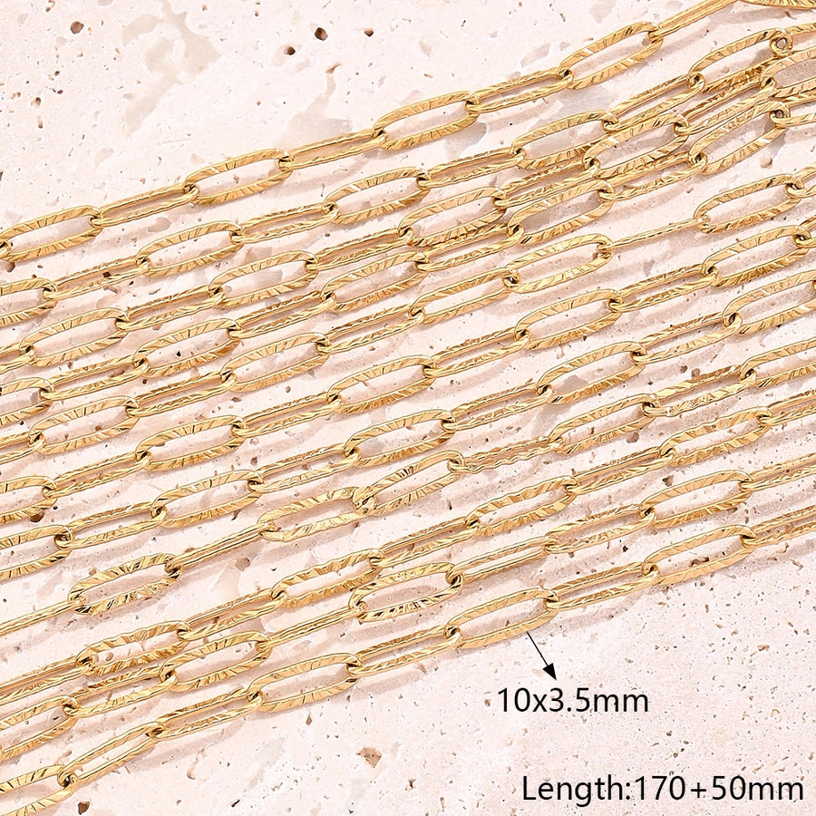 5 Strands/Package 304 Stainless Steel 18K Gold Plated cable chain Polished Length: 170 50mm Length:230+50mm Jewelry Accessories