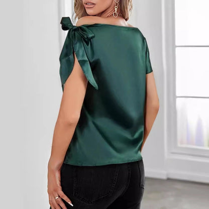 Women's T-shirt Short Sleeve T-Shirts Elegant Solid Color