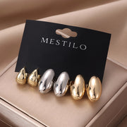 Glossy Earrings 3 Pairs