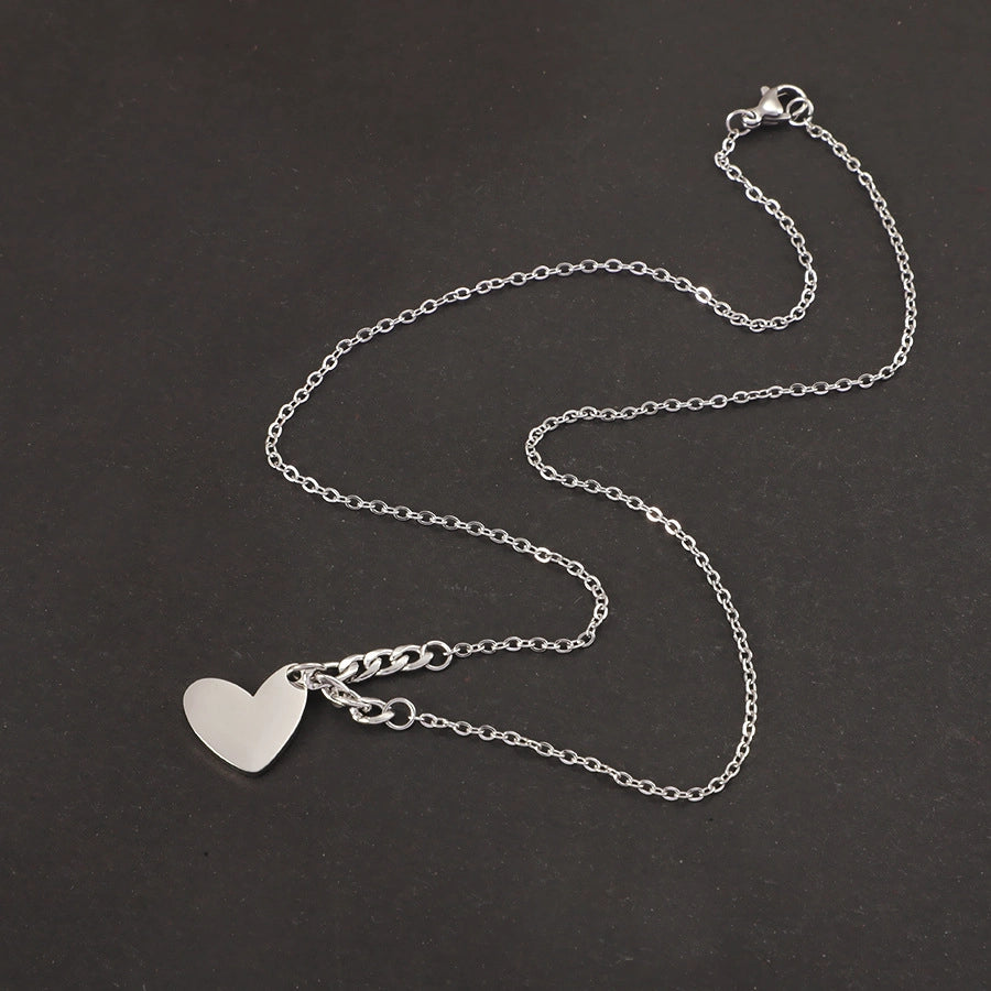 Jewelry Casual Simple Style U Shape 304 Stainless Steel 18K Gold Plated Mixed Metal Pendant Necklace