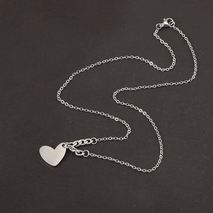 Jewelry Casual Simple Style U Shape 304 Stainless Steel 18K Gold Plated Mixed Metal Pendant Necklace