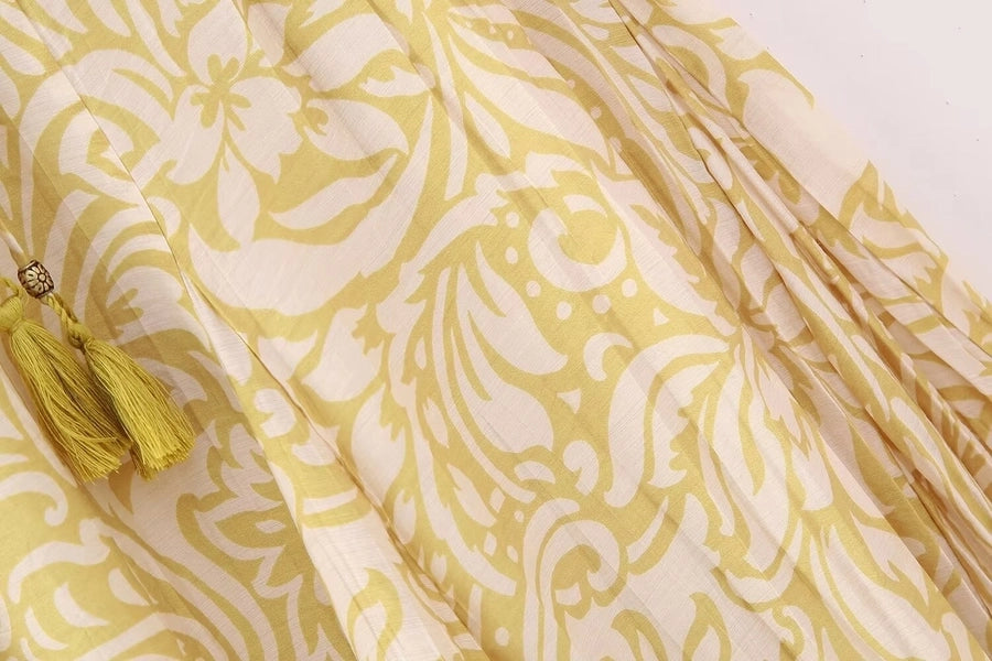 Summer Simple Style Flower Polyester Midi Dress Skirts