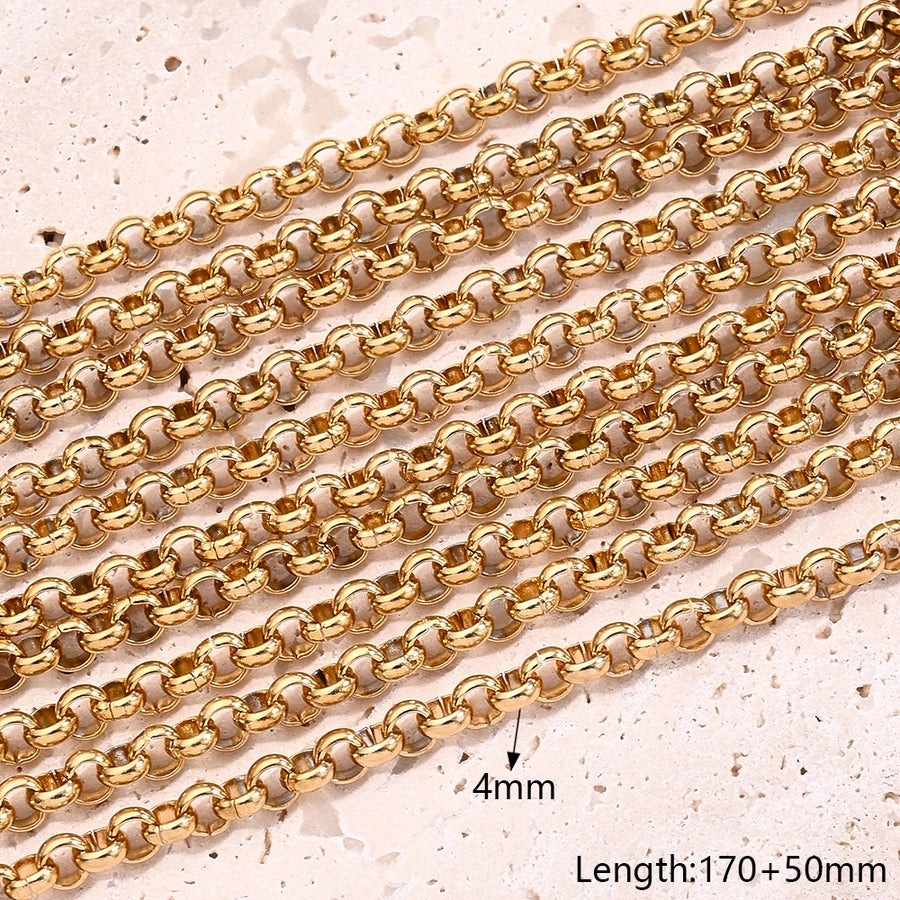 10 Strands/Package 304 Stainless Steel 18K Gold Plated cable chain Belcher Chain Polished Length: 170 50mm Length: 200mm Jewelry Accessories