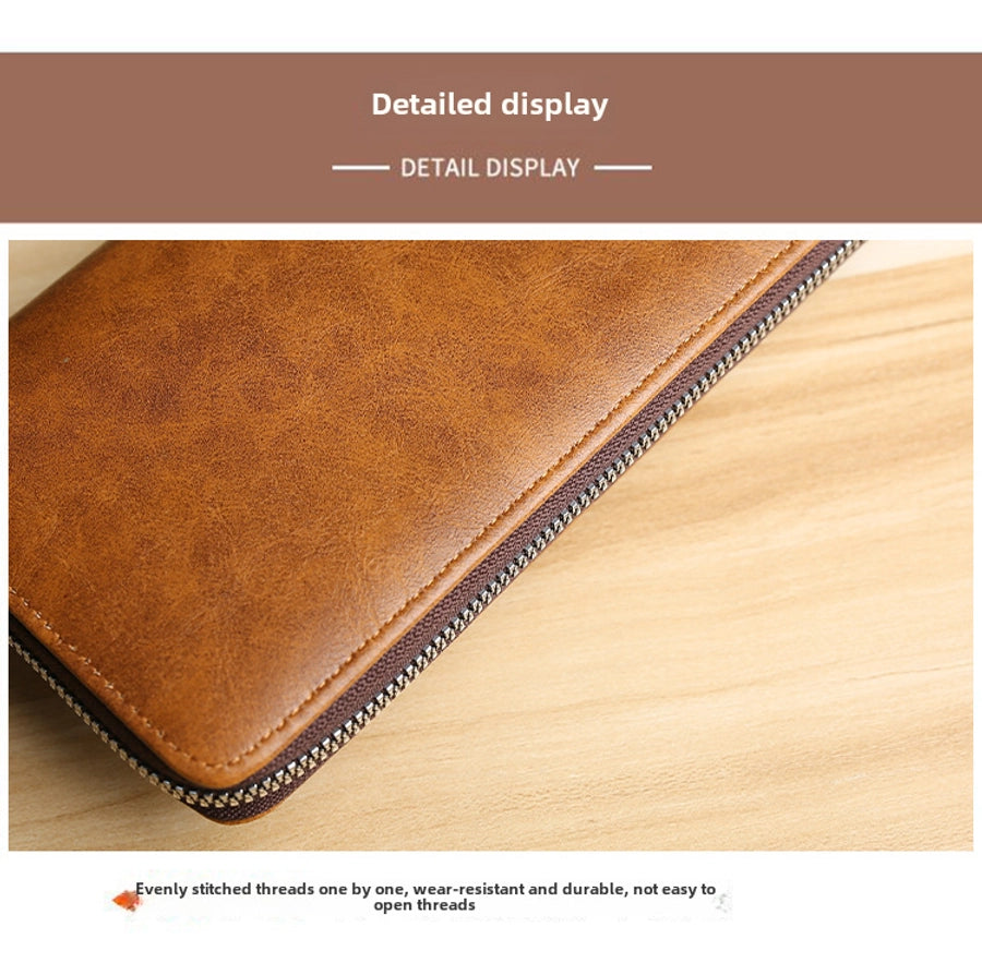 Men's wallet long new wallet multi-card wallet men's business zipper multi-functional mobile phone bag  direct sales