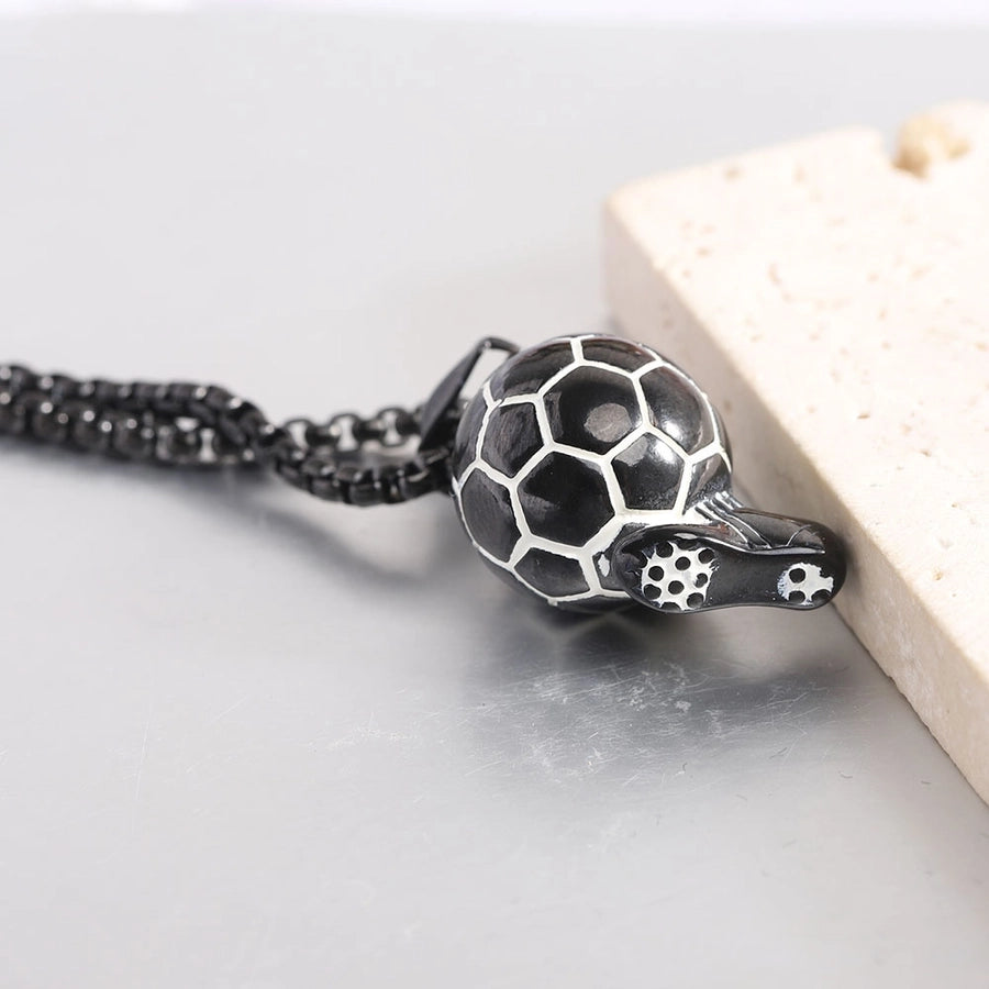 Simple Style Sports Football Titanium Steel 18K Gold Plated Unisex Pendant Necklace